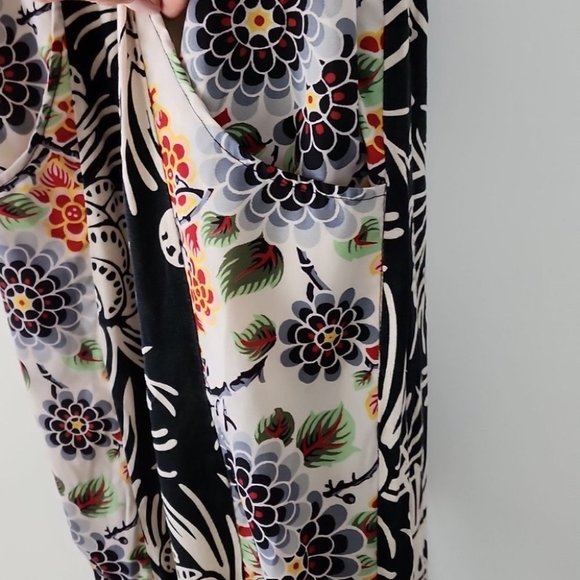 Hoss Intropia Tropical Print Double Scoop  Neck Tank Jumpsuit Romper XS box14 - Picture 8 of 11